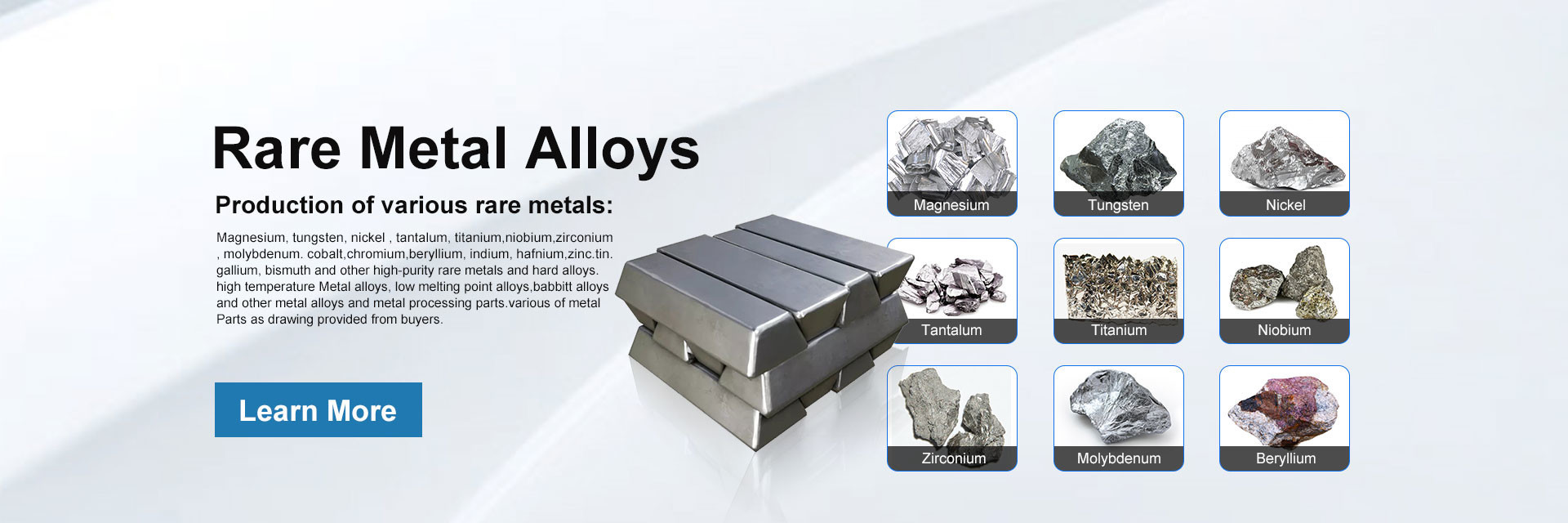 quality Rare Metal Alloys factory